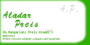 aladar preis business card